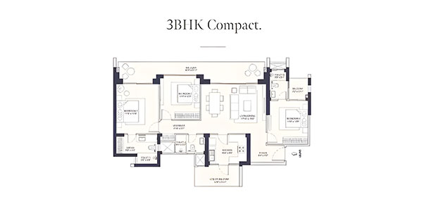 Floor Plan 3-BHK 1